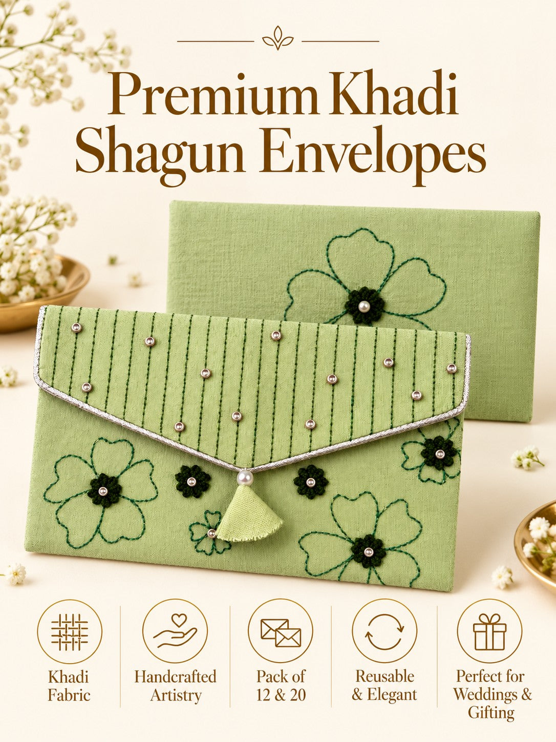 Premium Khadi shagun envelope features