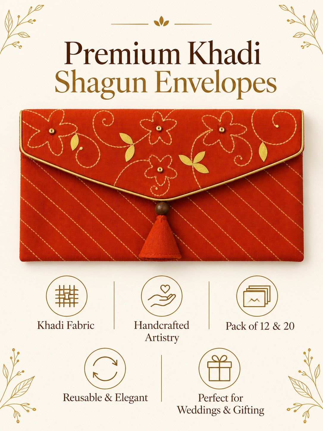Premium Khadi shagun envelope features