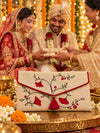 Gulmohar Khadi shagun envelope at an Indian wedding