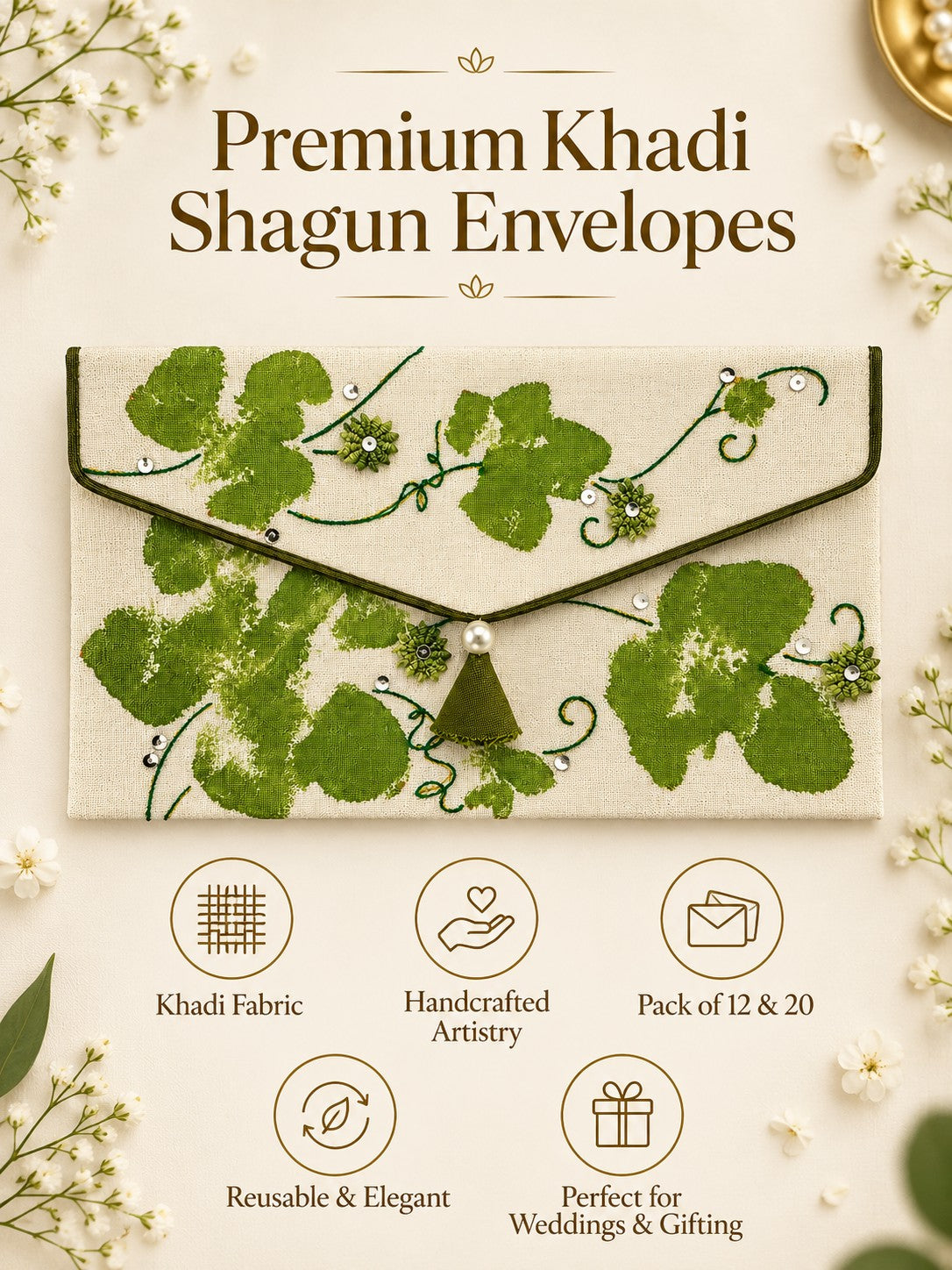 Premium Khadi shagun envelope features