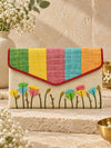 Mangalam Patra Indradhanush hand embroidered Khadi shagun envelope
