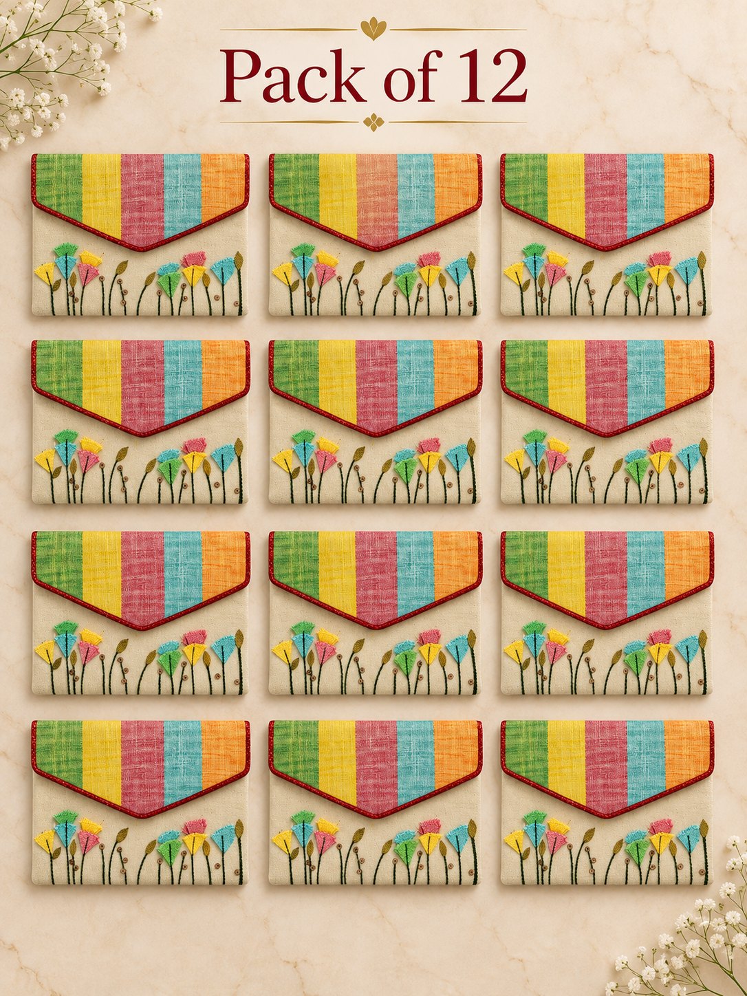 Khadi shagun envelopes pack of 12