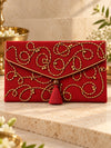 Mangalam Patra Lehar hand embroidered Khadi shagun envelope