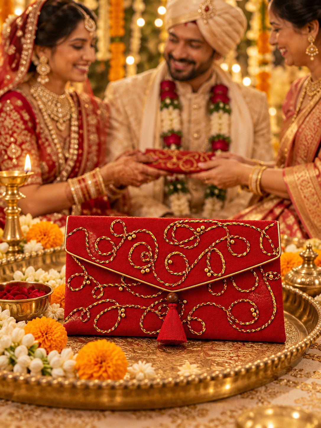 Lehar Khadi shagun envelope at an Indian wedding