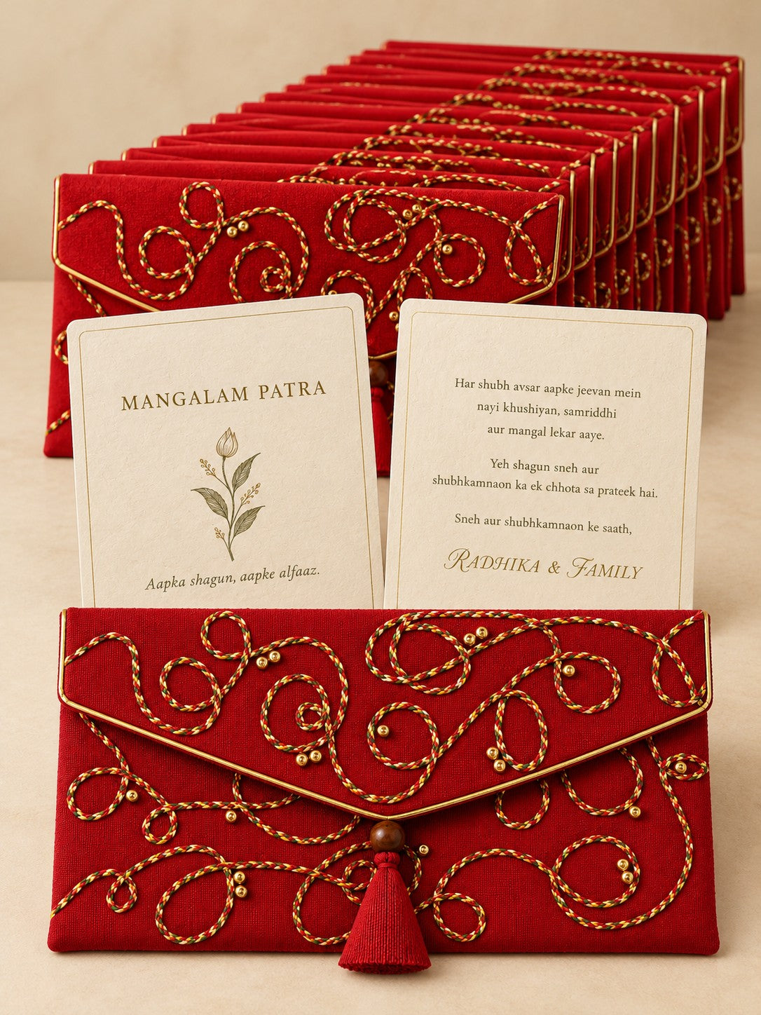 Lehar Khadi shagun envelope bundle with personalised wishes cards