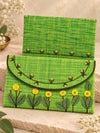 Front and back of the Sarson green Khadi shagun envelope