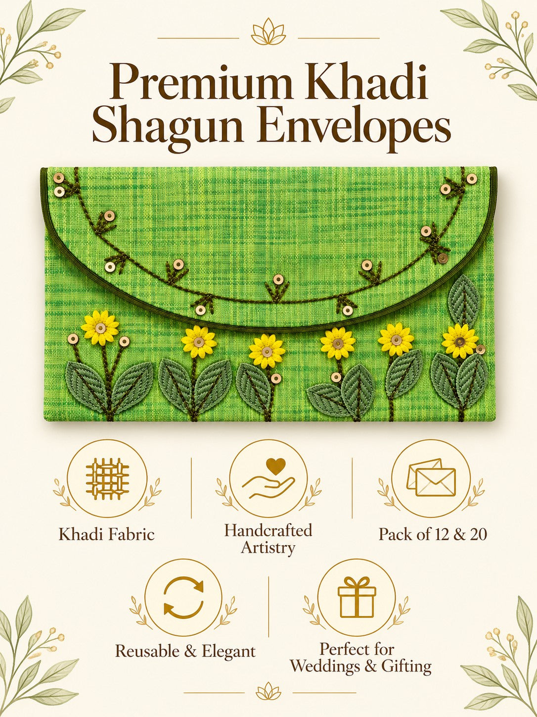 Premium Khadi shagun envelope features