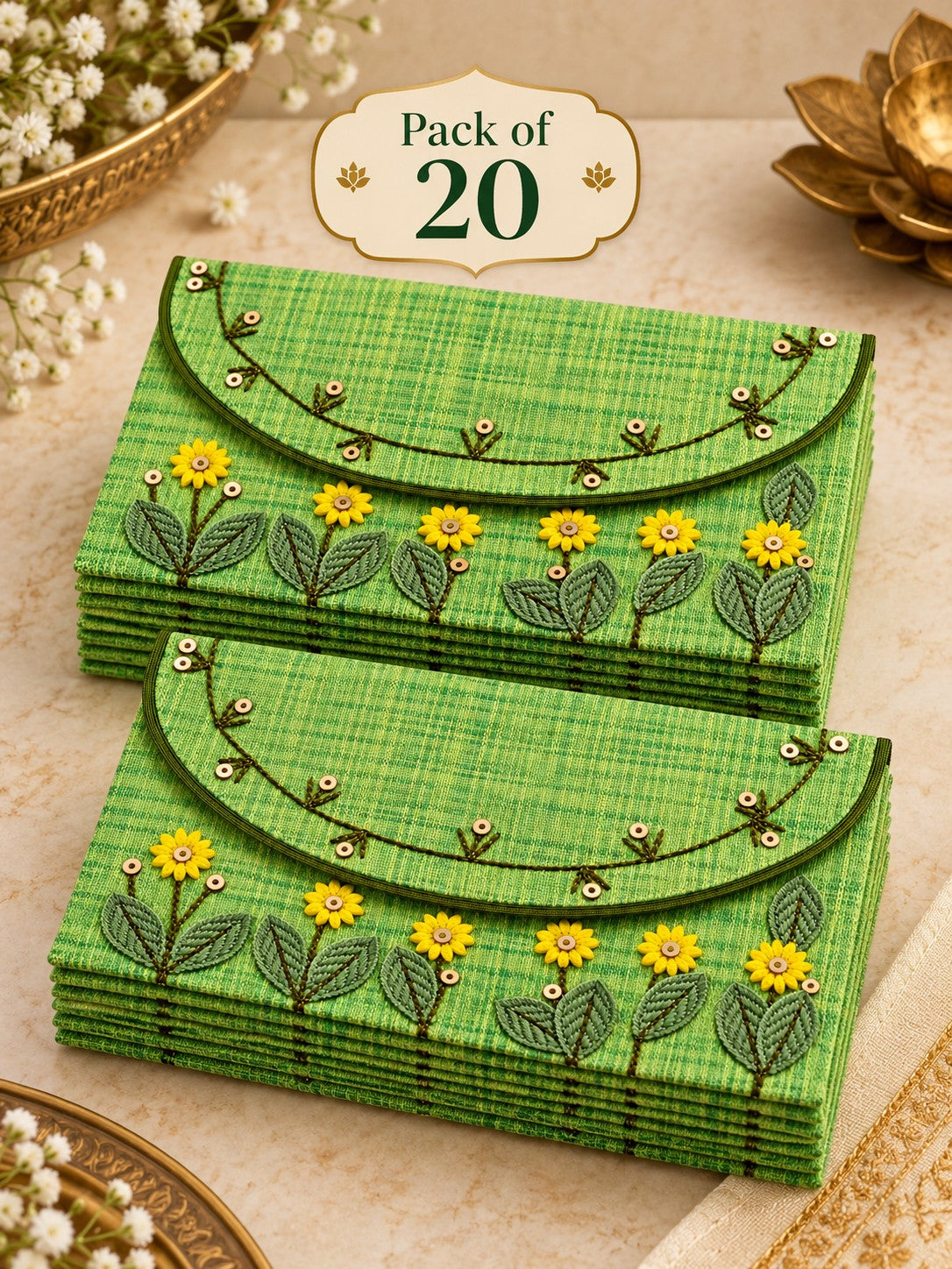 Sarson Khadi shagun envelopes pack of 20