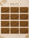 Sunehri Khadi shagun envelopes pack of 12