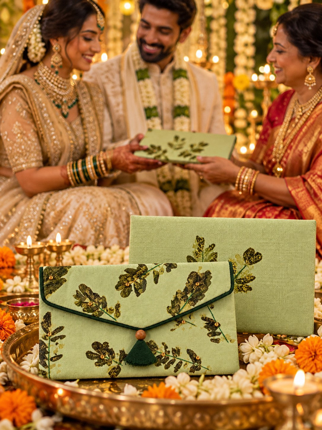 Vanya Khadi shagun envelope at an Indian wedding