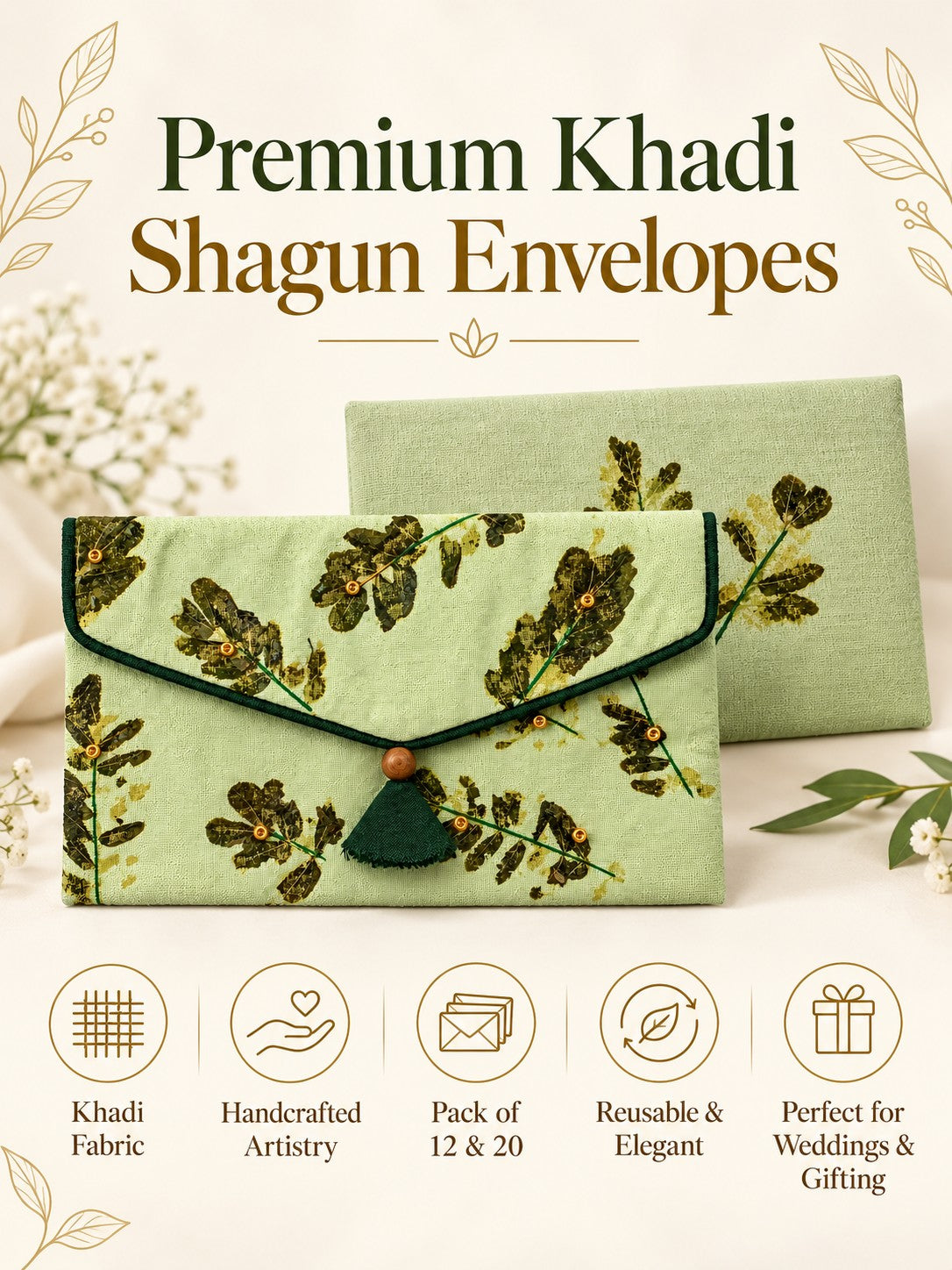 Premium Khadi shagun envelope features