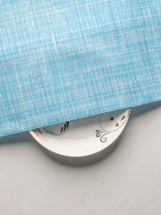 Sky Blue Traditional Pattern Cotton Khadi Fabric