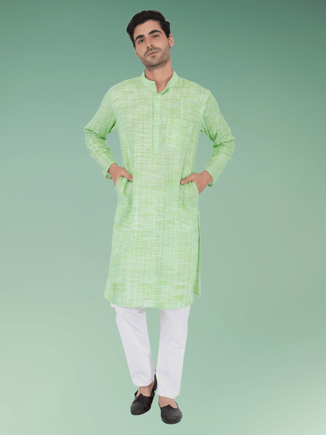 Green Khadi Kurta