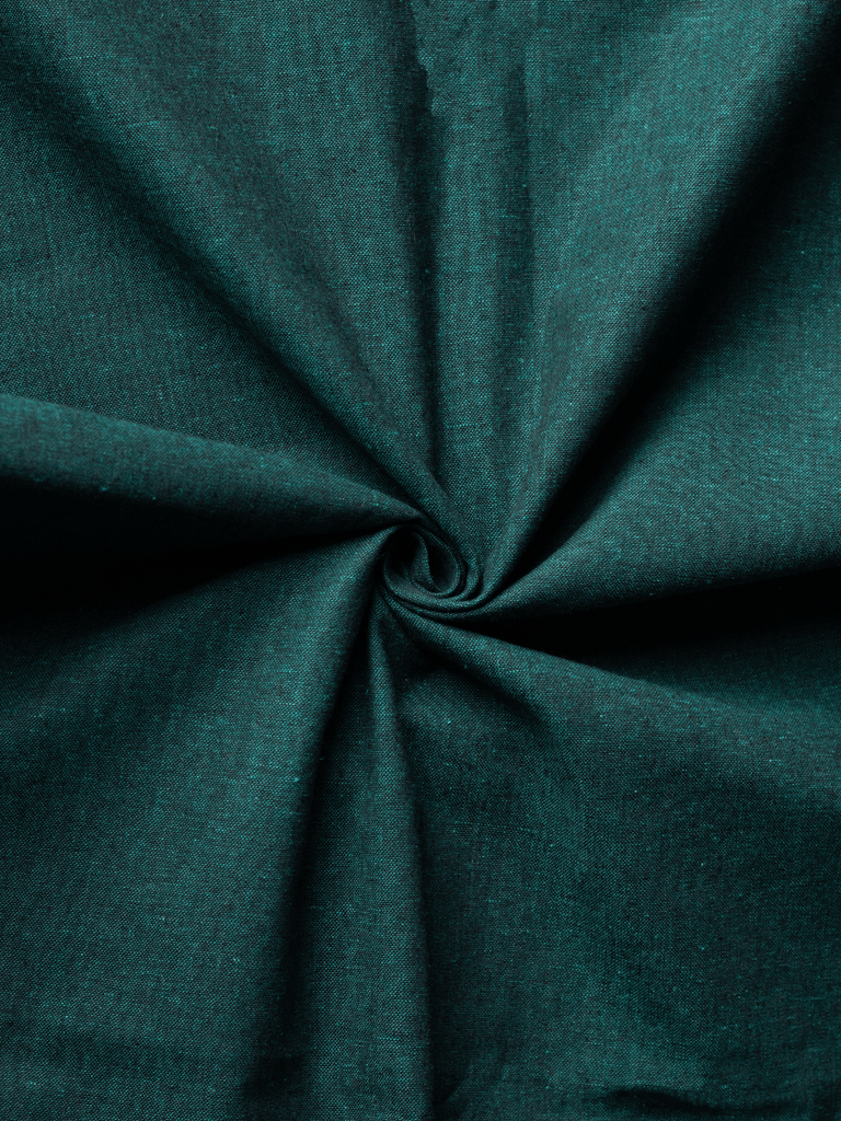 Dark Green Plain Fine 100% Khadi Fabric - Khadi Sadan