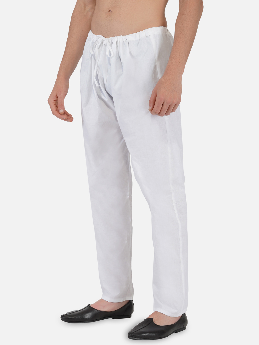 White Khadi Cotton Pajama - 36 - Khadi Sadan