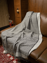 Hand Woven Khadi Blankets, Khes, Throw - All Season - Black