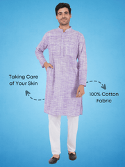 Purple Colour Khadi Kurta