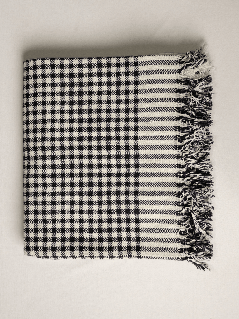 Hand Woven Khadi Blankets, Khes, Throw All Season Black Pack of