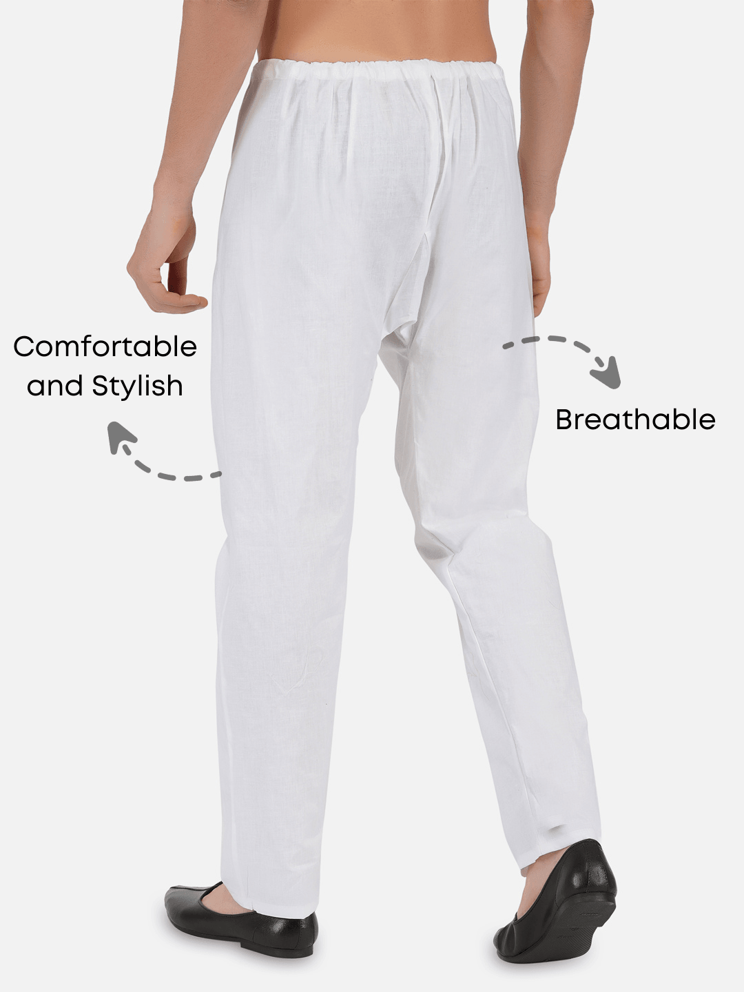 White Khadi Cotton Pajama Khadi Sadan