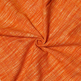 Khadi Kurta Pajama Fabric Combo Set - Unstitched Saffron Traditional Khadi